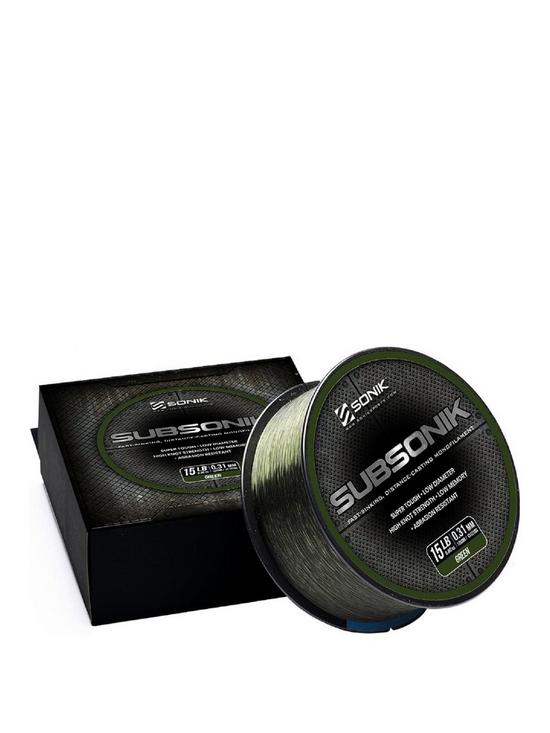 front image of sonik-subsonik-green-fishing-line-all-breaking-strains-1200m