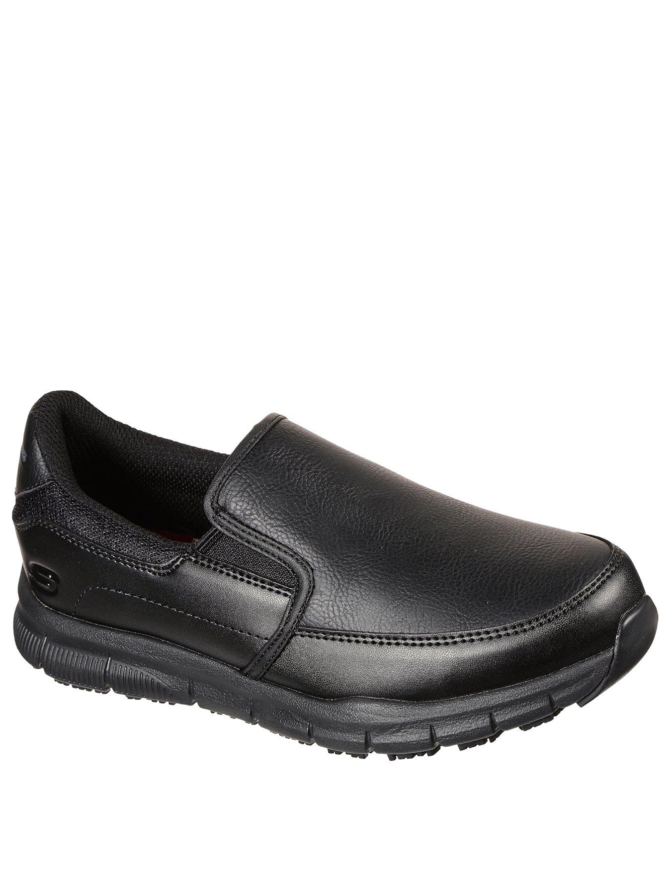 Skechers Workwear Nampa Annod Slip Resistant Double Gore Slip-on Trainer - Black