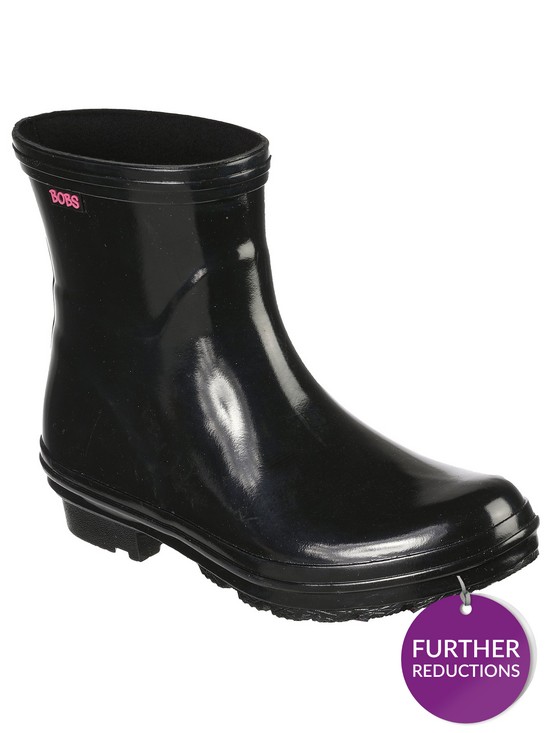 front image of skechers-rain-check-neon-puddles-wellington-boots