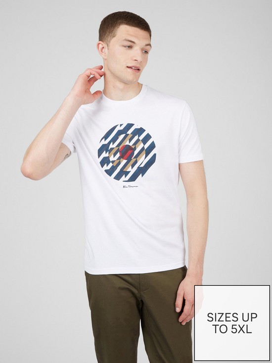 front image of ben-sherman-abstract-target-t-shirt-whitenbsp