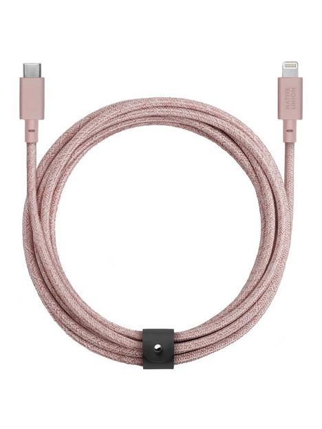 native-union-belt-cable-usb-c-to-lightning-rose-3m