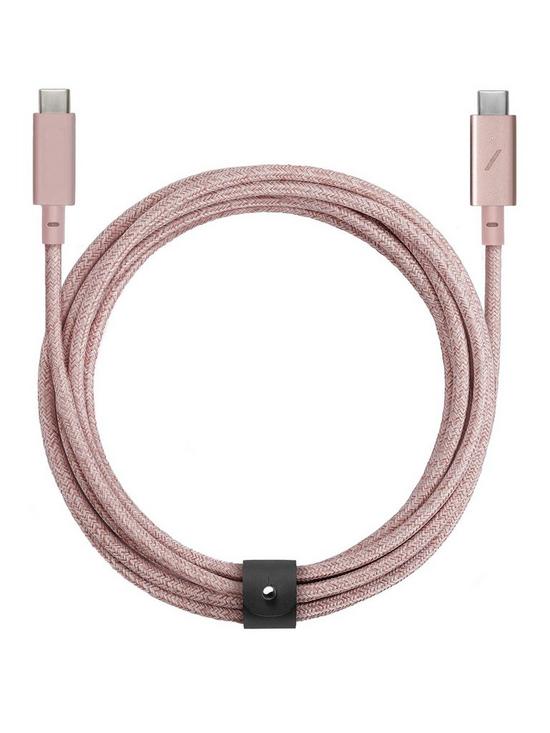 front image of native-union-belt-cable-pro-usb-c-to-usb-c-rose-24m