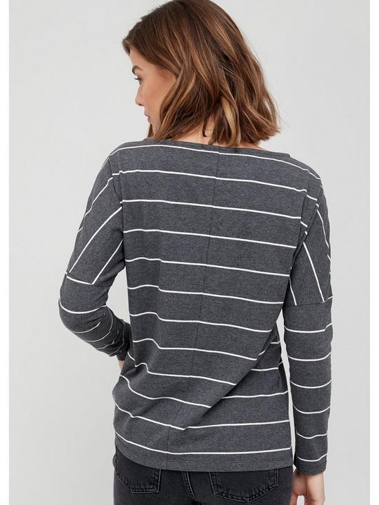 stillFront image of v-by-very-dropped-shoulder-top-charcoal