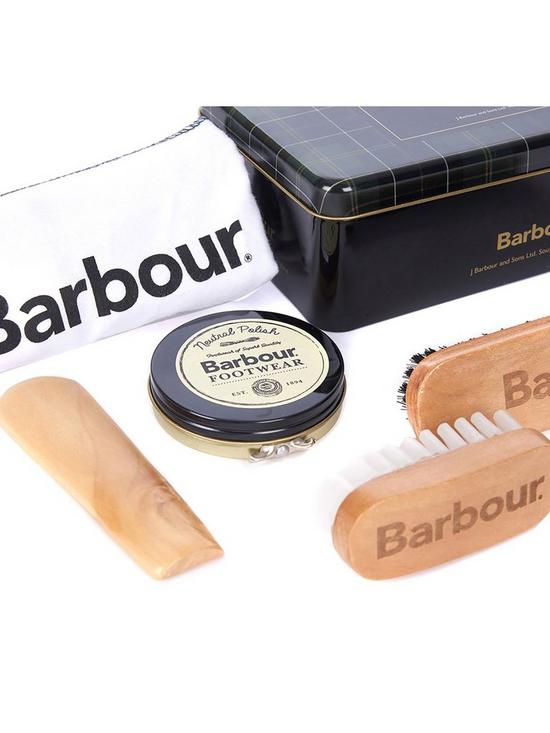 stillFront image of barbour-boot-care-kit-contains-2-brushes-shoe-horn-duster-amp-neutral-polishnbsp-multi