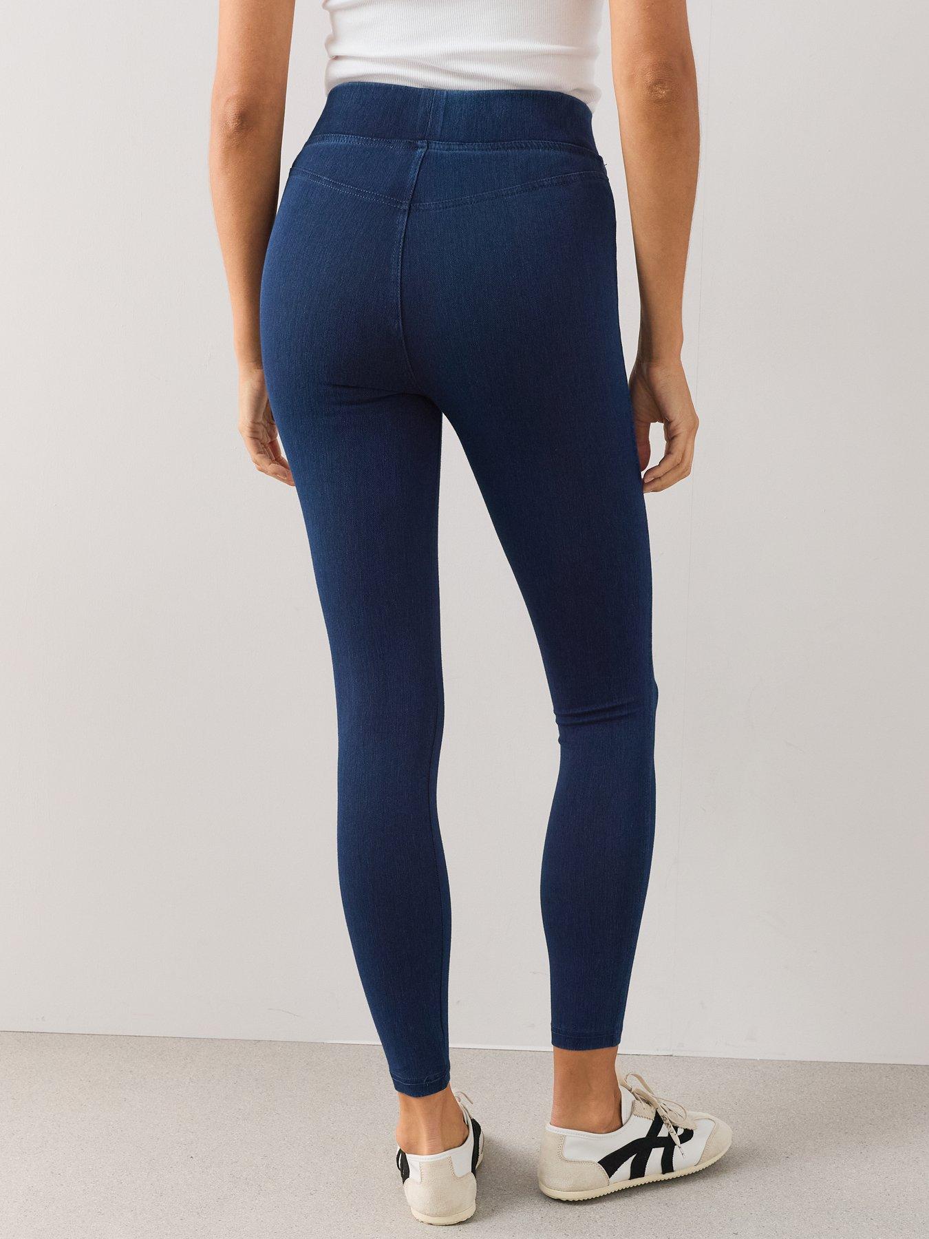 Image 2 of 7 of The Very Collection Womens Skinny Stretch Denim Look Leggings - Indigo