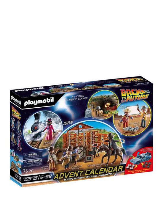 front image of playmobil-70576-back-to-the-future-western-advent-calendar