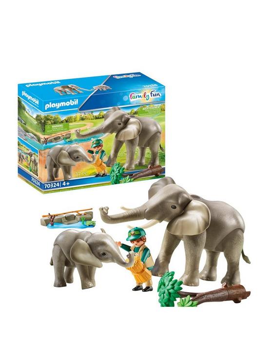 front image of playmobil-70324-family-fun-elephant-habitat