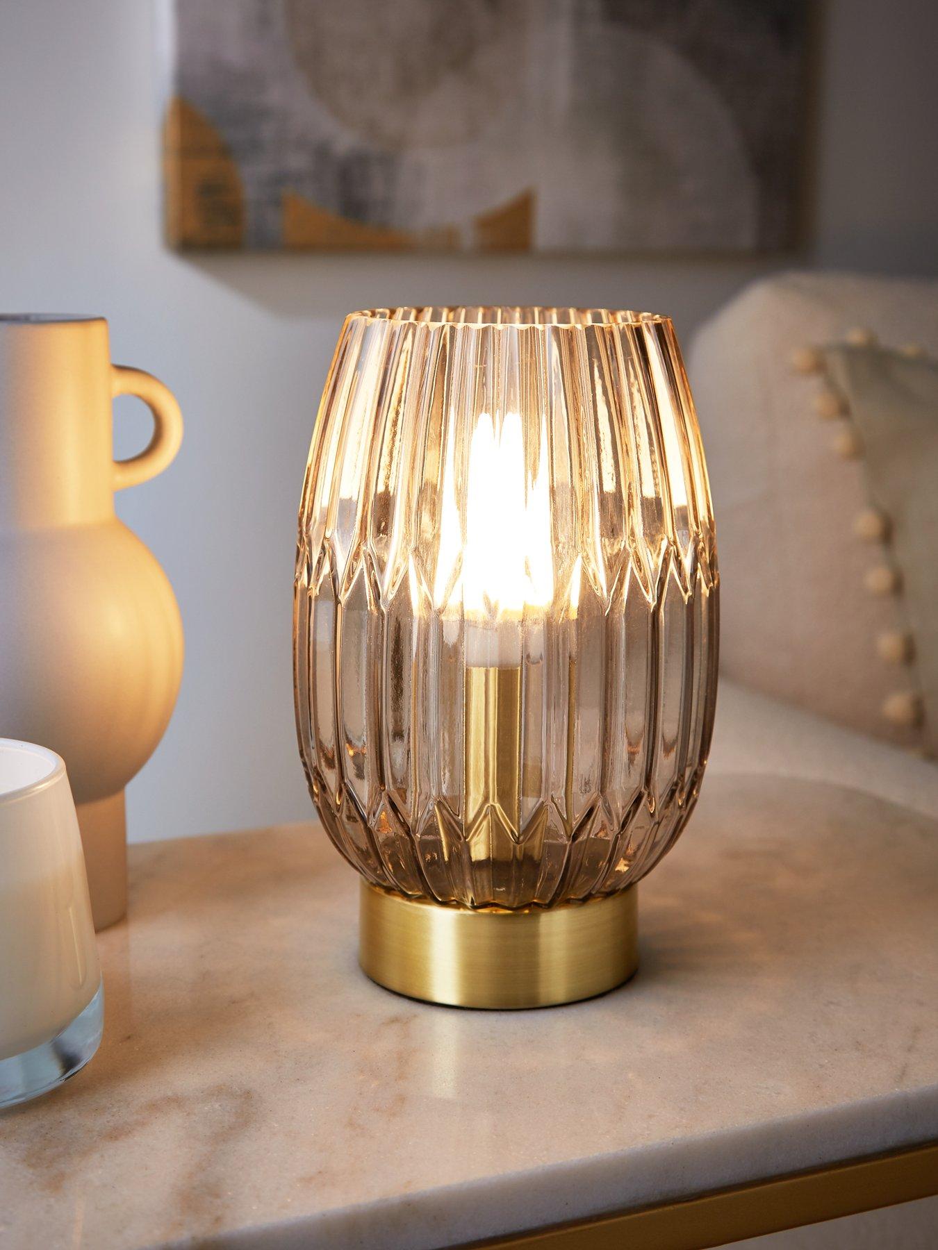 Image 1 of 3 of Michelle Keegan Home Daphne Ribbed Touch Table Lamp