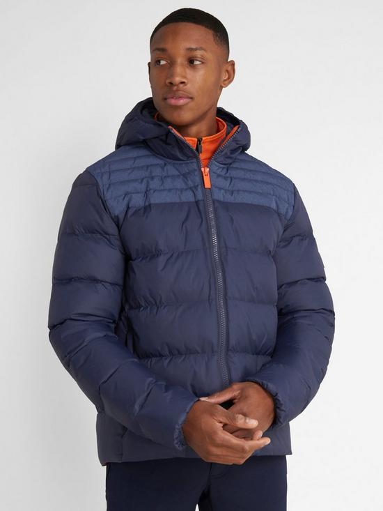 front image of calvin-klein-golf-voltron-hooded-padded-jacket