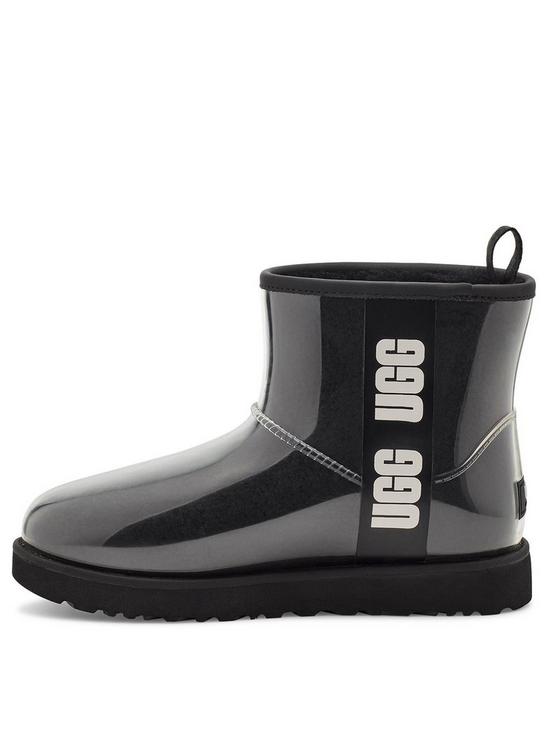 front image of ugg-classic-clear-mini-wellington-boots-black