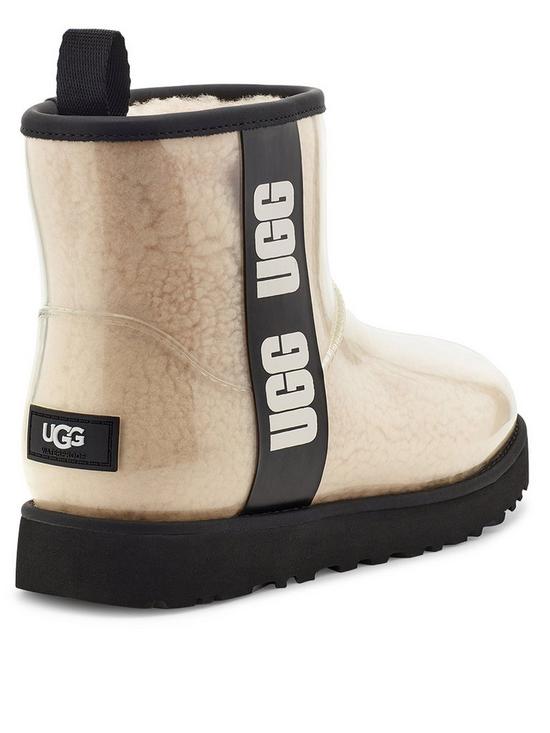 stillFront image of ugg-classic-clear-mini-wellington-boots-natural-black