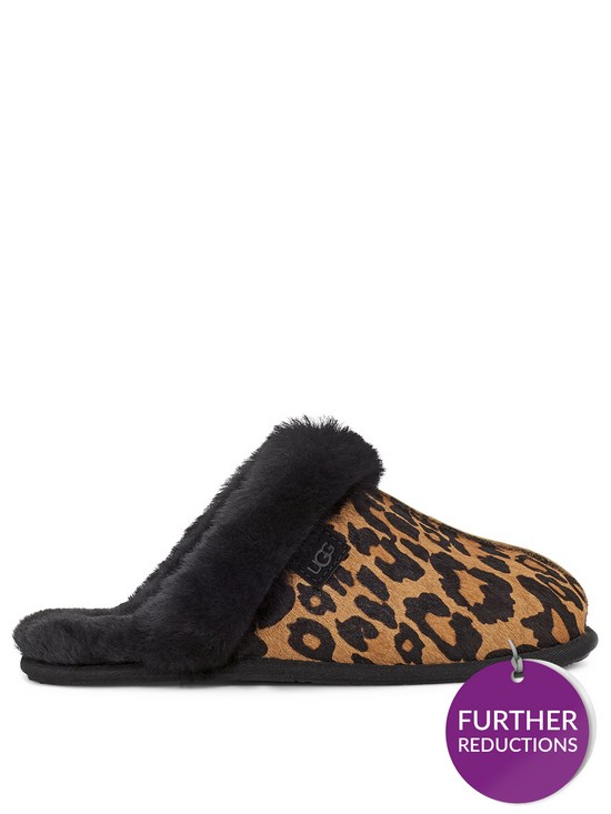 front image of ugg-scuffette-iinbsppanther-print-slipper-brown