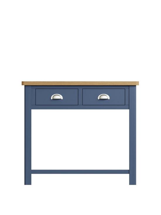 front image of k-interiors-fontana-console-table-blue