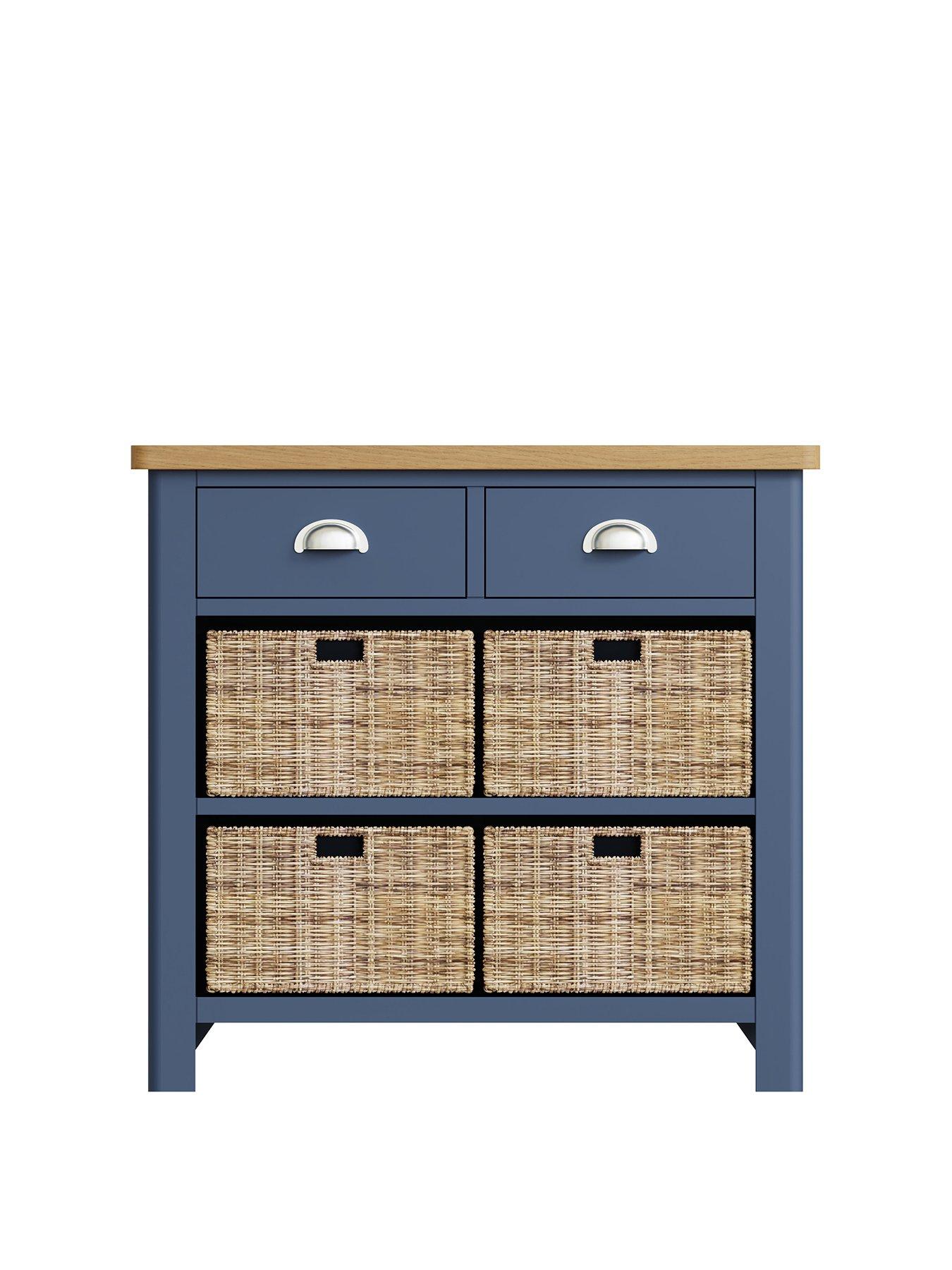 KInteriors Fontana Ready Assembled Solid Wood 2 Drawer, 4 Basket