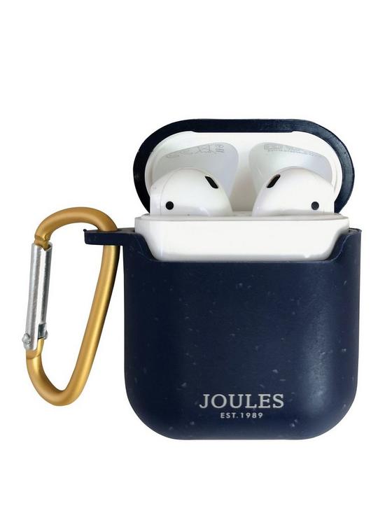 front image of joules-air-pod-case-with-carabiner-clip