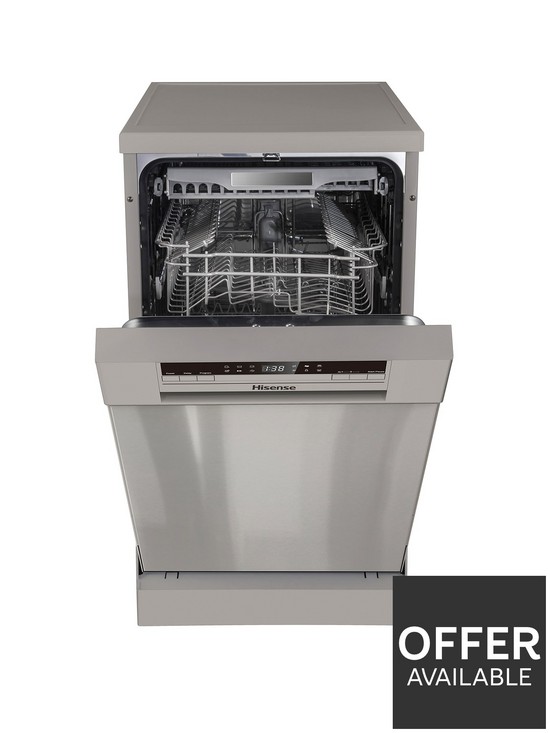 front image of hisense-hs520e40xuk-freestanding-11-place-slimline-dishwasher