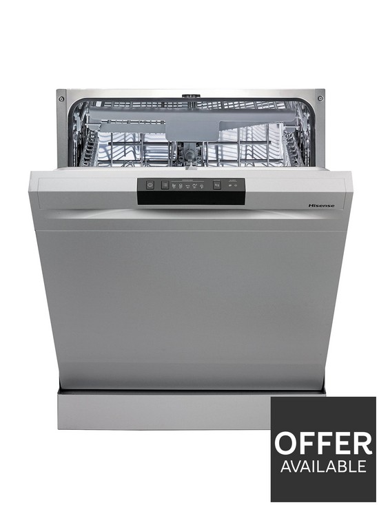 front image of hisense-hs620d10xuk-14-place-fullsize-dishwasher-stainless-steel
