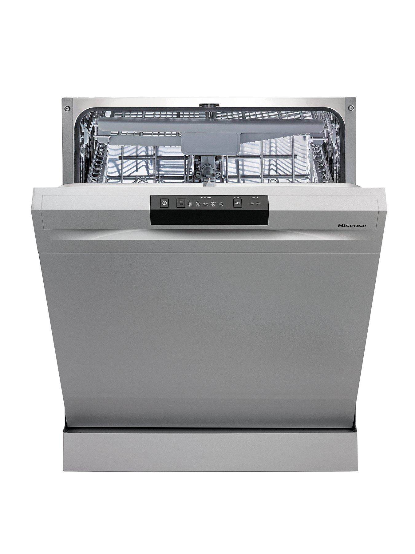 front image of hisense-hs620d10xuk-14-place-fullsize-dishwasher-stainless-steel