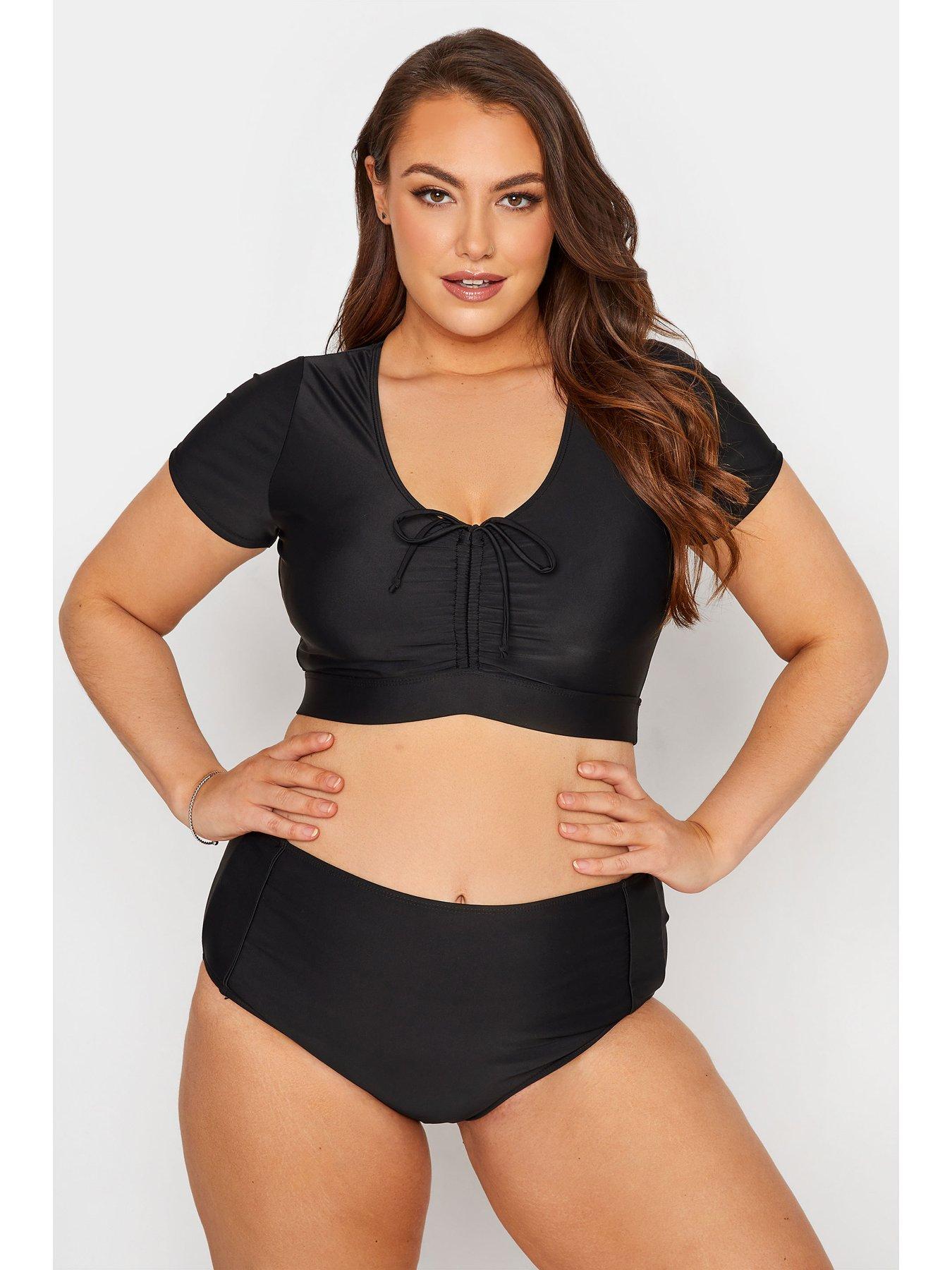 Image 2 of 2 of Yours Control Bikini Brief with Piping - Black