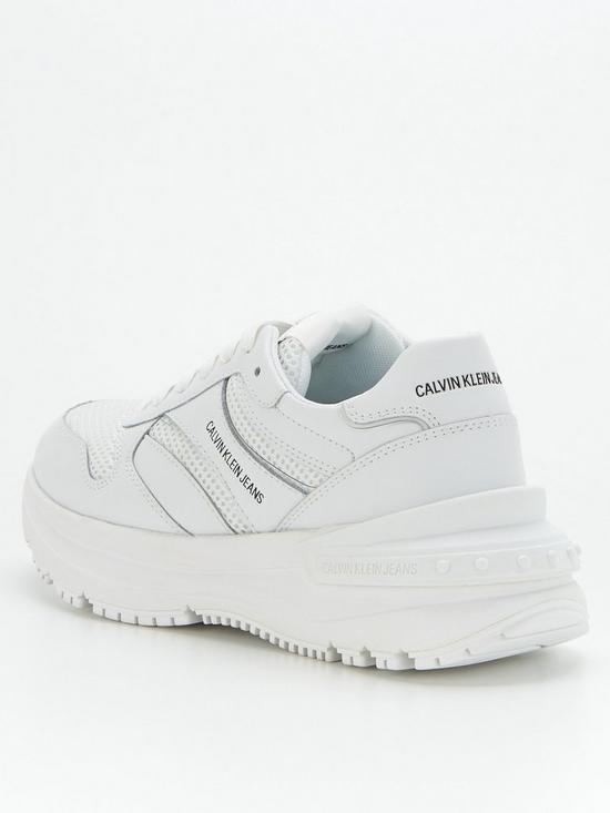 stillFront image of calvin-klein-jeans-leather-chunky-lace-up-sneaker-white