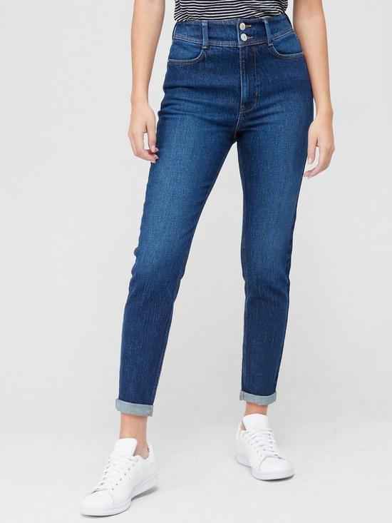 front image of v-by-very-shaping-slim-straight-jean-dark-wash