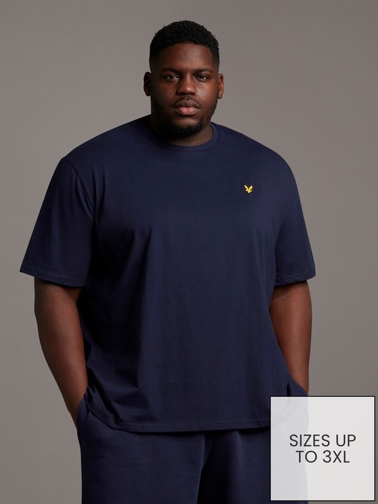 front image of lyle-scott-big-amp-tall-plain-t-shirt-navy