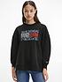  image of tommy-jeans-oversized-floral-flag-sweat-black