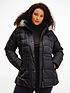  image of tommy-hilfiger-essential-tyra-down-faux-fur-padded-jacket-black