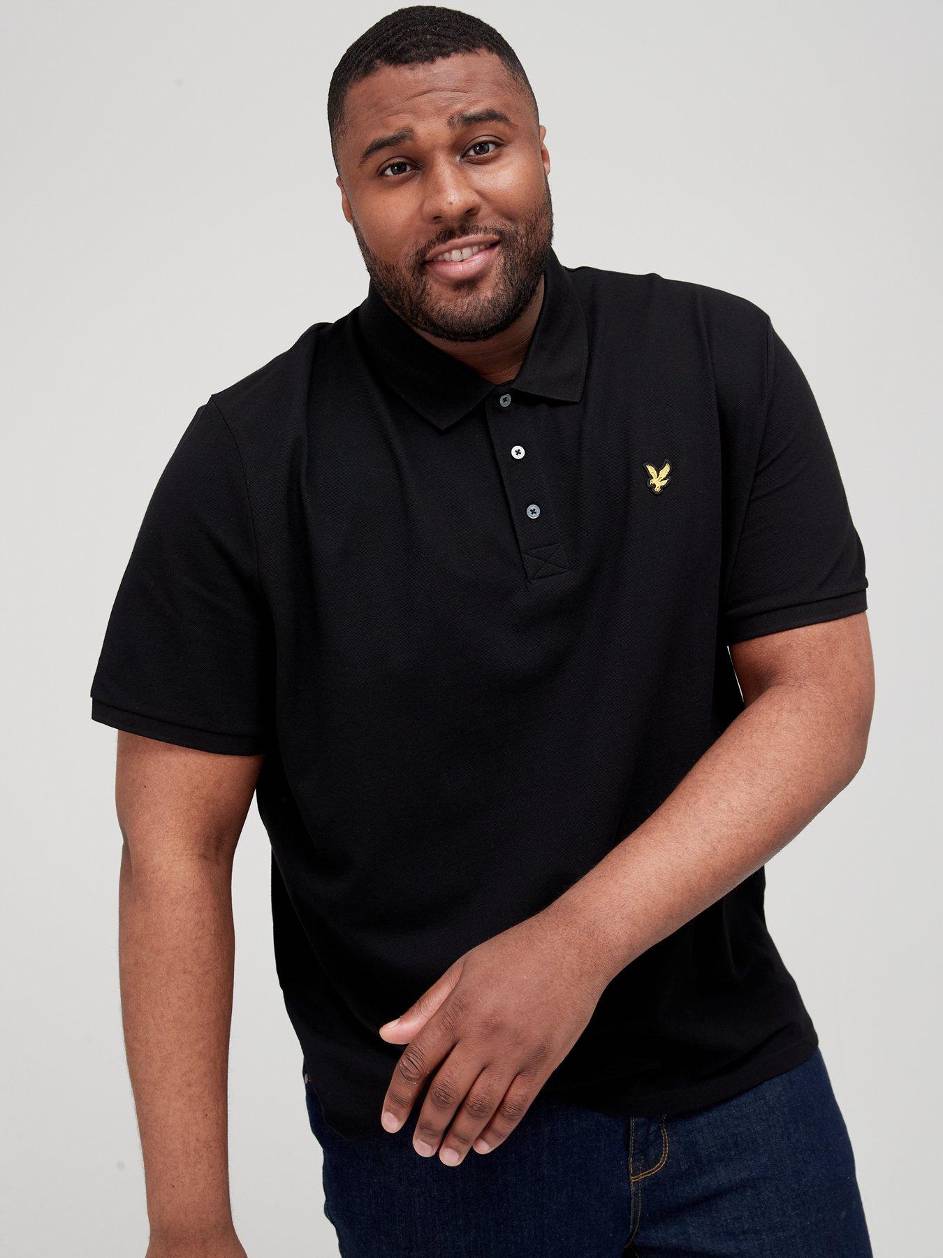 Image 1 of 4 of Lyle & Scott Big &amp; Tall Regular Fit Logo Polo Shirt - Black