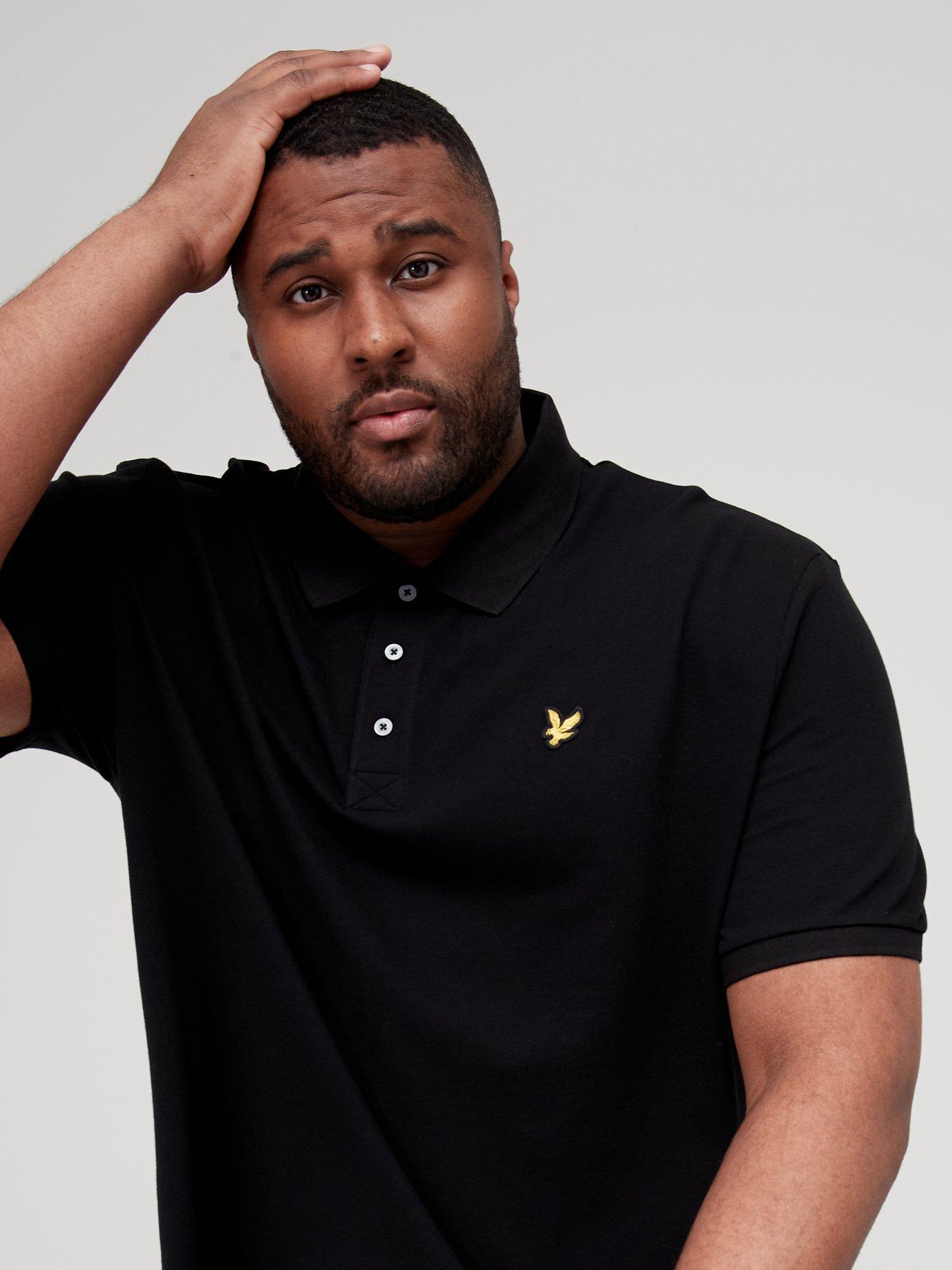 Image 4 of 4 of Lyle & Scott Big &amp; Tall Regular Fit Logo Polo Shirt - Black