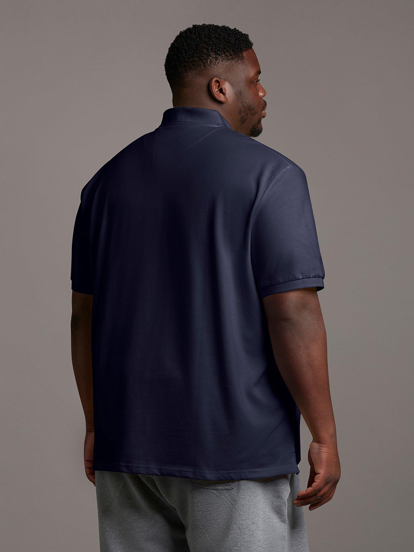 stillFront image of lyle-scott-big-amp-tall-plain-polo-shirt-navy