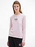  image of tommy-jeans-slim-organic-logo-long-sleeve-jersey-top-pink