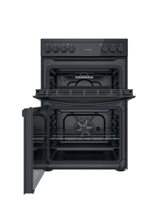stillFront image of indesit-id67v9kmb-60-cm-widenbspdouble-oven-electric-cooker-with-ceramic-hob-black