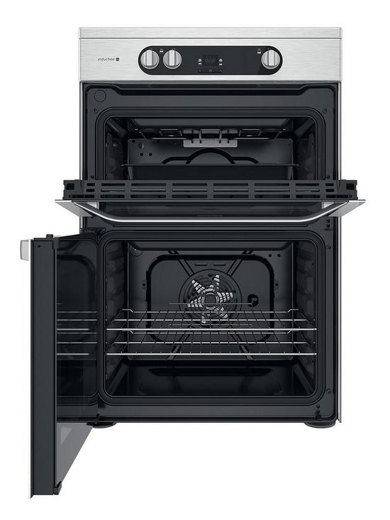 stillFront image of hotpoint-hdm67i9h2cx-60cm-wide-double-ovennbspelectric-cooker-withnbspinduction-hob-stainless-steel
