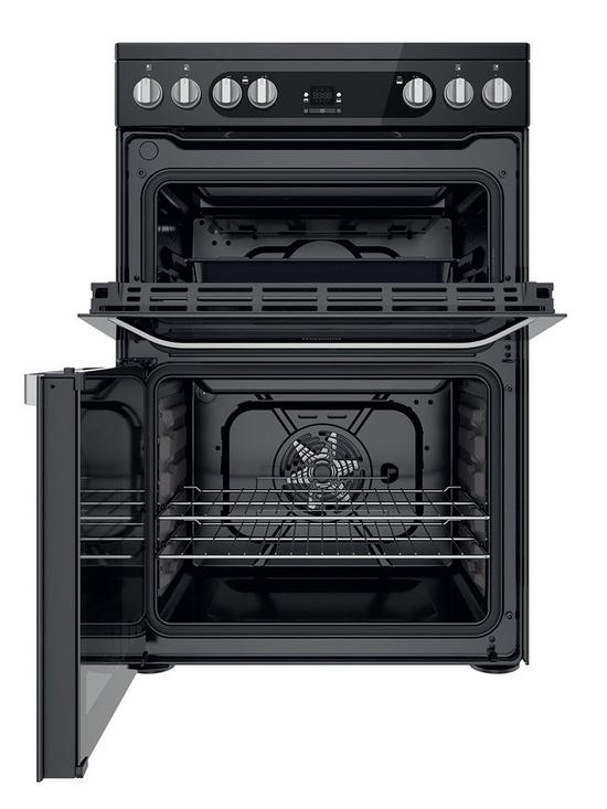 stillFront image of hotpoint-hdm67v9hcb-60cm-wide-double-oven-electric-cooker-with-ceramic-hob-black