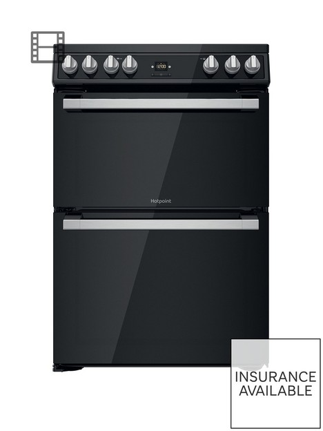 hotpoint-hdt67v9h2cb-60cm-wide-double-oven-cooker-with-ceramic-hob-black
