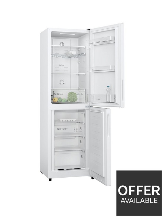 front image of bosch-serie-2-kgn27nwfag-frost-free-fridge-freezer-84l