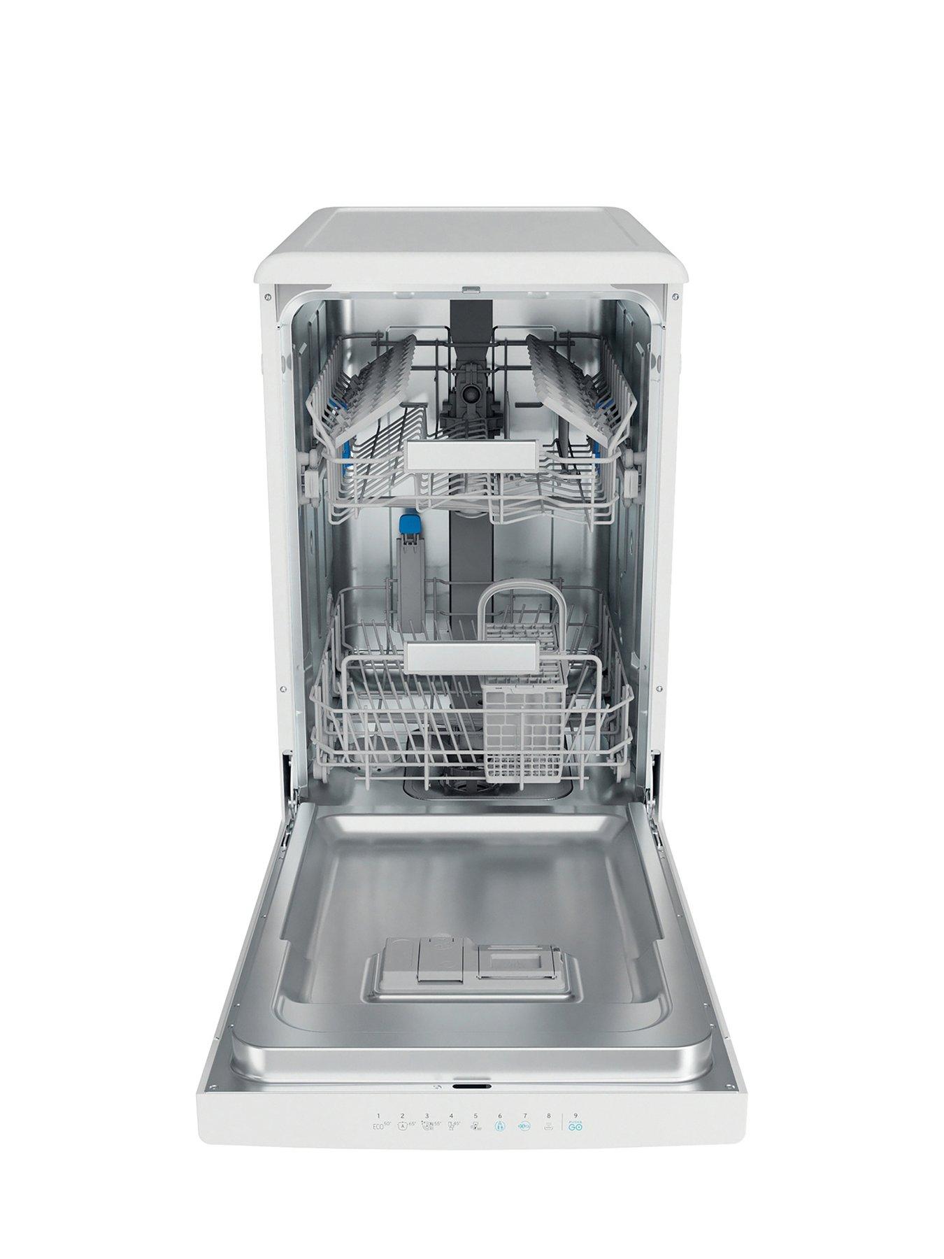  image of indesit-dsfo3t224zukn-slimline-freestanding-dishwasher