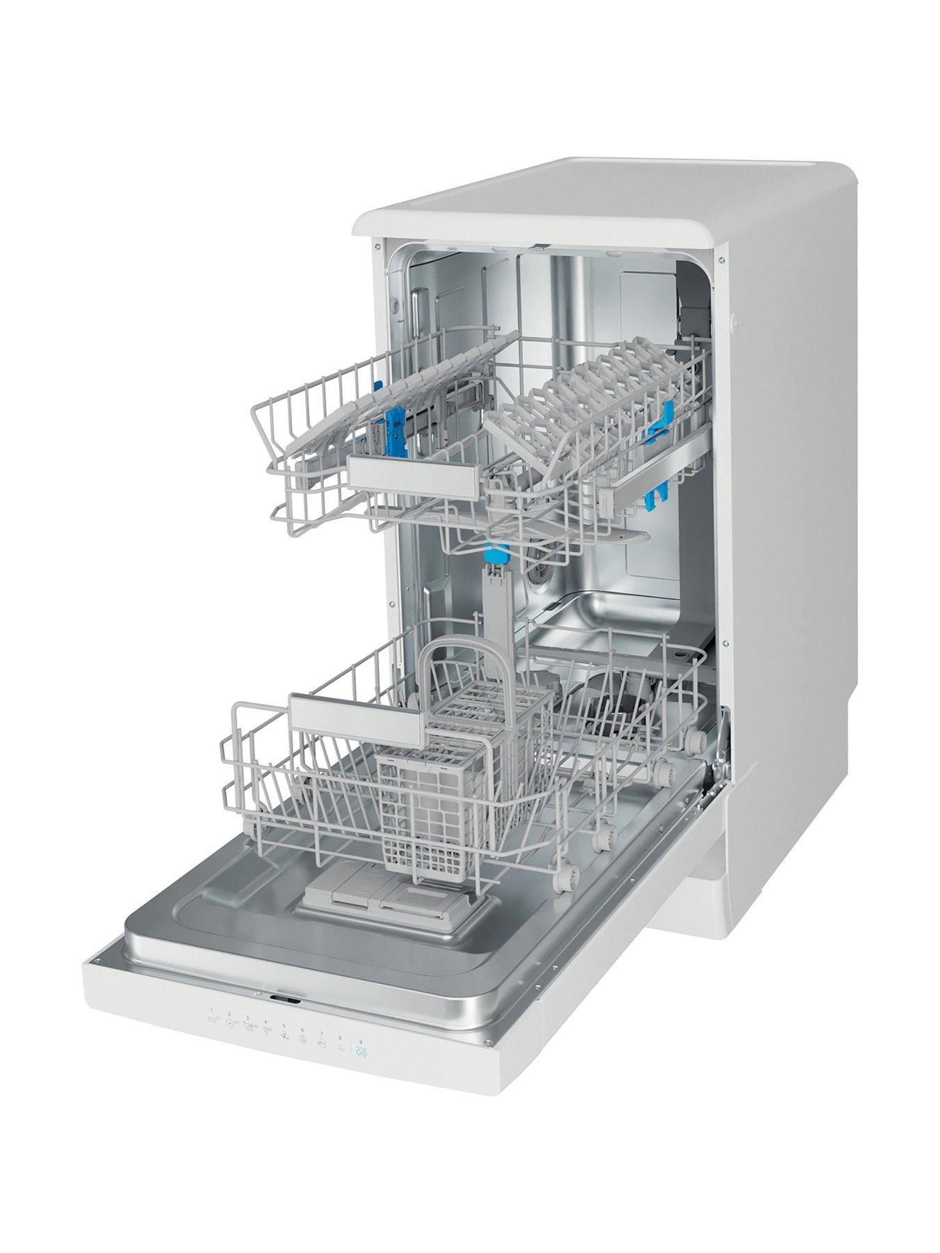  image of indesit-dsfo3t224zukn-slimline-freestanding-dishwasher