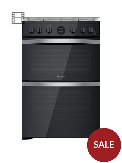 indesit-id67g0mcb-freestanding-double-oven-gas-cooker