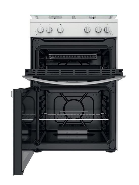stillFront image of indesit-id67g0mcwnbspfreestanding-double-oven-gas-cooker