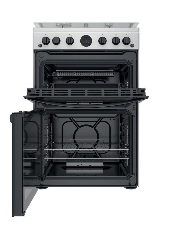 stillFront image of indesit-id67g0mcxnbspfreestanding-double-oven-gas-cooker
