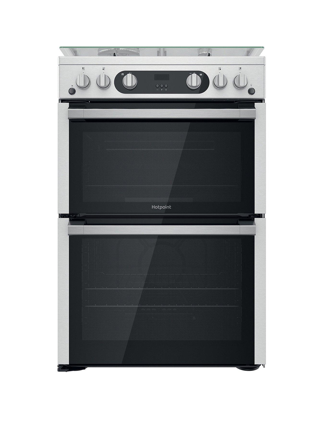 Image 1 of 7 of Hotpoint HDM67G0C2CX 60cm Wide&nbsp;Freestanding Double Oven Gas Cooker