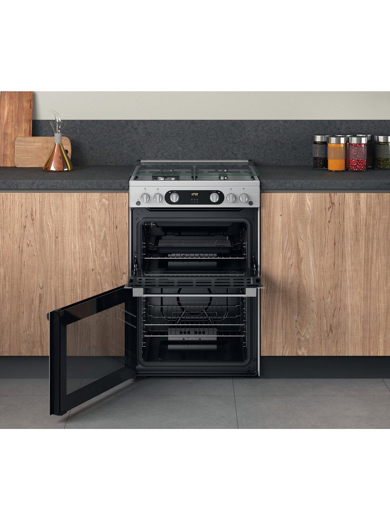 Image 4 of 7 of Hotpoint HDM67G0C2CX 60cm Wide&nbsp;Freestanding Double Oven Gas Cooker
