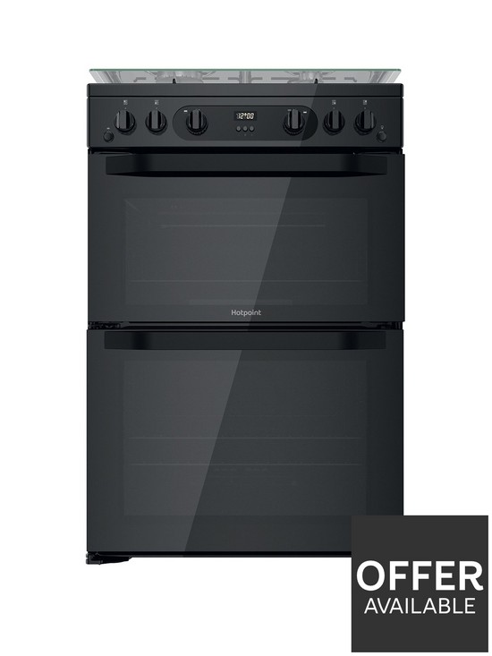 front image of hotpoint-hdm67g0ccb-gas-double-freestanding-cooker
