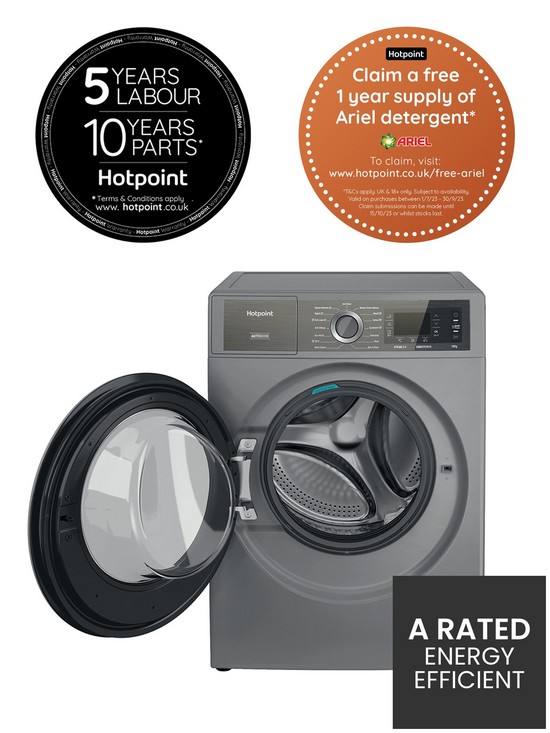 stillFront image of hotpoint-h8w046sbuk-10kg-wash-1400rpm-spin-washing-machine-graphite