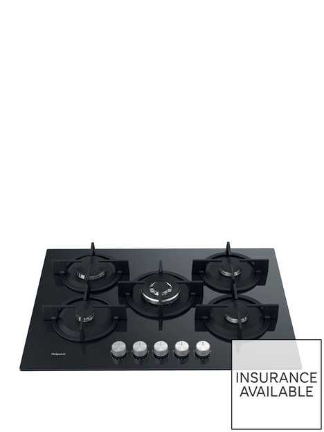 hotpoint-hgs72sbk-73cm-wide-built-in-gas-on-glass-hob-black
