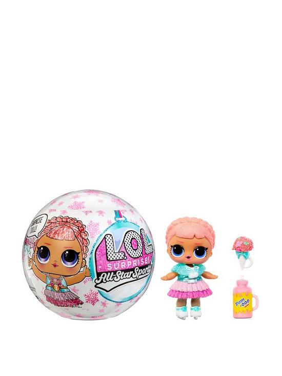 front image of lol-surprise-all-star-sports-series-5-winter-games-sparkly-dolls-with-8-surprises-accessories-surprise-doll