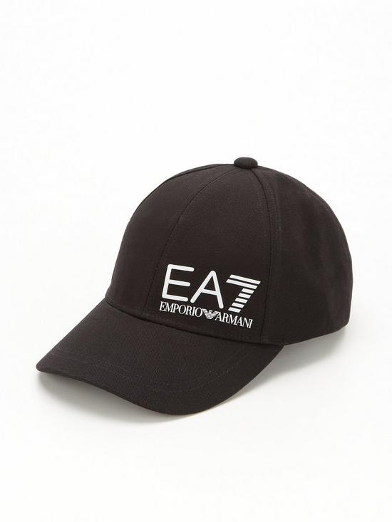 front image of ea7-emporio-armani-core-id-logo-baseball-cap-black