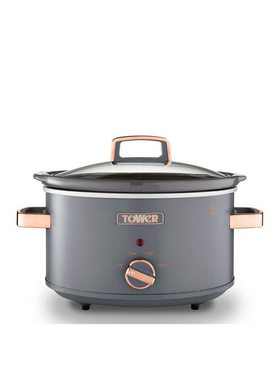 front image of tower-cavaletto-slow-cooker-35l-grey